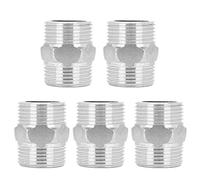 Thread Nipple Connector Stainless Steel Hex Nipple Adapter G3/4in Male to Male Threaded Pipe Fitting for Water Heating Hardware Fuel Gas 3.4cm 5 Pack