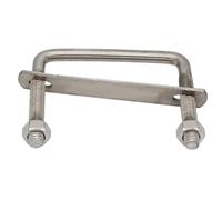 Thread OD 50mm 70mm 80mm 90mm 120mm Length 304 Stainless Steel Pipe Tube Clamp Clip Frame Plate Square Right Angle U Bolt For Trailer, Automotive(1Piece M6x50x80)