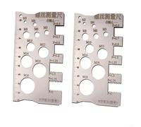 Thread Pitch Gauge Screw Measuring Tool Metric Whitworth UNC UNF Stainless Steel Ruler 2 Pack