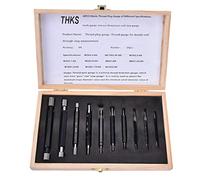 Thread Plug High Accuracy Double End Thread Inspection Tool for Measuring Pitch Diameter and Major Minor Diameter Values in Metric and Inch Threads with Storage Box 10Pcs Set (Metric thread)