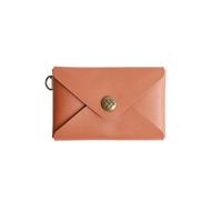 Thread Pocket Wallet - Compact Full Grain Leather Slim Wallet for Women - Small Wallet with Keychain D-Ring, Minimalist Wallet Holds 10 Cards, Brown, Casual