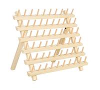 Thread Rack 60-Spool Wooden Organizer for Sewing and Embroidery, Hanging Hooks for Thread, Bobbins, Quilting, DIY Crafts
