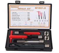 Thread Repair Kit M16x1.5mm Stainless Steel Oversized Tread Plug Kits 11 PCS Thread Repair Kit Twist Drill Wrench for High Voltage Switchgear, Auto Parts, Air Separation Equipment