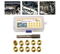 Thread Repair Tool Kit 11pcs for M14x1.25 Inserts and M16x1.25 Tap, Stainless Steel Threaded Inserts with HSS Tap for Automotive Engine Spark Hole Repair