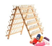 Thread Spool Holder - Wooden Holder Organiser for Cross Stitches - Double Side - Thread Holder Guarantee Beech Wood Ensures the Stable and Firm Base for Your Thread Spools Folding Legs for a