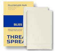 THREAD SPREAD 100% Egyptian Cotton Pillow Cases King - 600 Thread Count Pillow Cases King Size Set of 2, Soft Cooling & Breathable Extra Long Staple Sateen Weave Cotton Pillow Covers for Bed - Ivory