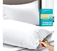 Thread Spread 100% Egyptian Cotton Queen Pillow Cases Set of 2 - Luxury 800 Series Euphoria Collection Queen Pillow Cases (White), Soft Cooling Hotel Cotton Pillowcases, Fits Standard Pillows