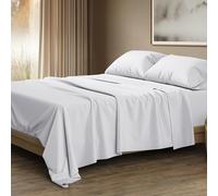 THREAD SPREAD 100% Egyptian Cotton Sheets Queen Size - 1500 Thread Count 4 PC Queen Sheet Set Egyptian Cotton, Sateen Weave Luxury Sheets Queen Size, High Thread Count Sheets, 17" Deep Pocket - White