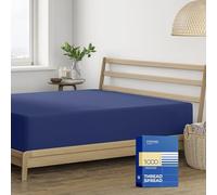 Thread Spread Luxury Egyptian Cotton King Fitted Sheet Only - 1000-Thread-Count King Size Fitted Sheet, Soft, Cooling, Sateen Weave Hotel Quality Bottom, Fits upto 18" Deep Pocket Mattress - Navy Blue