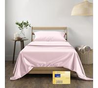 THREAD SPREAD Luxury Sheets 600 Thread Count - Egyptian Cotton Quality Twin XL Sheet Set - Deep Pocket Fitted Bedding Sheets & Pillow Cases - 3 Pc Soft Breathable Blush Sheets for Boys and Girls