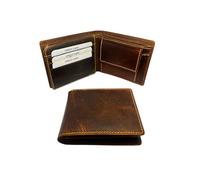 Thread & Stitch Men’s Leather Wallet - Slim & Minimalist Bifold with 14 Card Slots, 2 Cash Compartments, ID Window - Premium Durable Leather Purse for Men - Gift Box Included(Dark Brown)