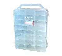 Thread Storage Box - Plus 1 Reel of Aurfil 50 in White. Double Sided Box Holds 48 Large reels of Aurifil 28, 40 or 50 Weight