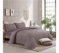 THREAD & TAILOR Single Duvet Cover Set - 3 Piece Bedding Set with Fitted Sheet & 1 Pillowcase - KAYA GREY - Soft Microfibre