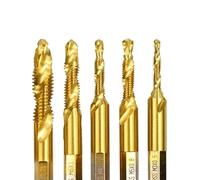 Thread Tap Hex Shank Metric Tap HSS4341 6542 M3-M12 Combined Tap and Drill Machine Screw Tap Drill Hand Tools 1Pcs(7pcs)