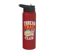 Thread Trail Club Sewing Retro Stainless Steel Insulated Water Bottle
