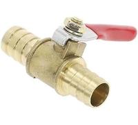 Thread Valves Connector Joint Pipe Fitting, 2pcs, 6 mm-12 mm Hose Barb Inline Brass Fuel Line Shutoff Balls Valves Pipe Fittings(6 mm)