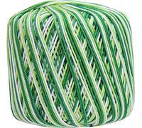Threadart 100% Pure Cotton Multicolor Crochet Thread - Size 3 - Color 50 - Variegated Garden Greens