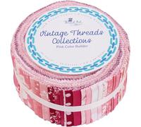 ThreadArt Exclusive Prints Jelly Roll Fabric Strips for Quilting, Crafting, and Sewing, 40 Precut Fabric Strips in Pink Prints, Premium Cotton for Quilts, Crafts, Rugs, Blankets, Clothing and More