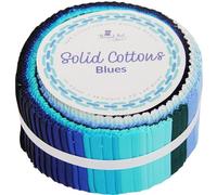 ThreadArt Jelly Roll Fabric Strips for Quilting, Crafting, and Sewing, 40 Precut Fabric Strips in Blue Shades, Premium Cotton for Quilts, Crafts, Rugs, Blankets, Clothing and More