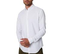 Threadbare 'Beacon' Men's Long Sleeve Oxford Cotton Shirt, White, 2XL