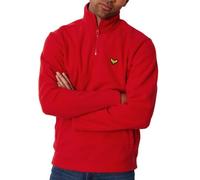 Threadbare 'Blade' Men's Quarter Zip Outdoors Pullover Fleece Sweatshirt, Crimson, M