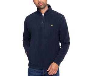Threadbare 'Blade' Men's Quarter Zip Outdoors Pullover Fleece Sweatshirt, Navy, M