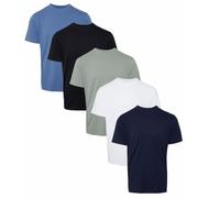 Threadbare 'Coretta' Mens Short Sleeve Crew Neck Cotton Multipack T-Shirts, Multi, S, Pack of 5