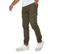 Threadbare 'Garrix' Mens Slim Fit Cuffed Cargo Pocket Jogger Style Trousers, Khaki, L