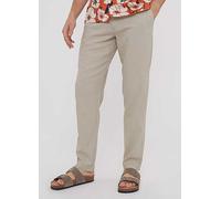 Threadbare Linen Blend Trousers Grey
