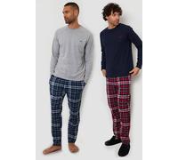 Threadbare Men's 2-Pack Cotton Blend Check Pyjama Sets | Size: 2XL Threadbare Multicolor 2XL