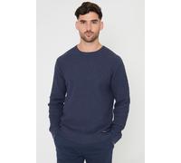 Threadbare Mens Blue Mini Cable Knit Crew Neck Jumper - Size Small