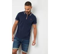 Threadbare Men's 'Boswell' Contrast Tipping Cotton Jersey Polo Shirt in Navy | Size: Small Threadbare Navy S