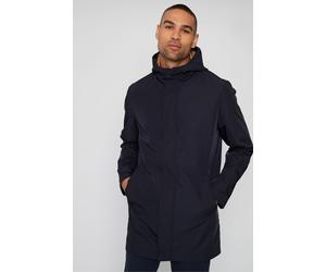 Threadbare Men's 'Boynton' Luxe Showerproof Zip Up Hooded Raincoat in Navy | Size: 2XL Threadbare Navy 2XL
