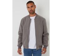 Threadbare Men's Brushed Bomber Jacket in Taupe | Size: Small Threadbare Taupe S