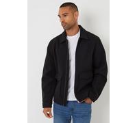 Threadbare Men's Brushed Collared Lightweight Utility Jacket in Black | Size: Large Threadbare Black L