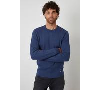 Threadbare Men's Cable Knit Rib Crew Neck Jumper in Blue | Size: XL Threadbare Blue XL