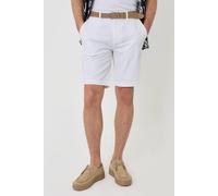 Threadbare Men's 'Conta' Cotton Turn-Up Chino Shorts with Woven Belt in White | Size: 38R Threadbare White 38R