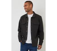 Threadbare Men's Cotton Blend Popper Fastening Pique Shacket in Navy | Size: 2XL Threadbare Navy 2XL