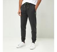 Threadbare Men's Cotton Blend 'Trifoliate' Joggers in Dark Grey | Size: XL Threadbare Dark Grey XL