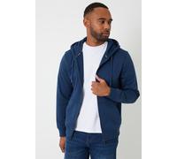 Threadbare Men's Cotton Blend Zip Through Hoodie in Dark Blue | Size: 2XL Threadbare Dark Blue 2XL