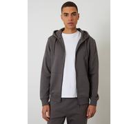 Threadbare Men's Cotton Blend Zip Through Hoodie in Mid Grey | Size: Large Threadbare Mid Grey L