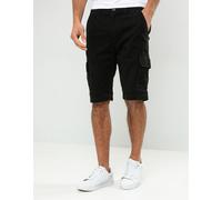 Threadbare Men's Cotton 'Bute' Cargo Shorts in Black | Size: 32R Threadbare Black 32R