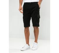 Threadbare Men's Cotton 'Bute' Cargo Shorts in Black | Size: 36R Threadbare Black 36R