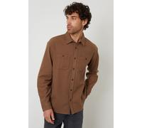Threadbare Men's Cotton Flannel Relaxed Fit Shirt in Brown | Size: Medium Threadbare Brown M