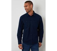 Threadbare Men's Cotton Flannel Relaxed Fit Shirt in Navy | Size: Large Threadbare Navy L