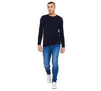 Threadbare Mens Crumpet Rib Jumper Navy - Blue - Medium