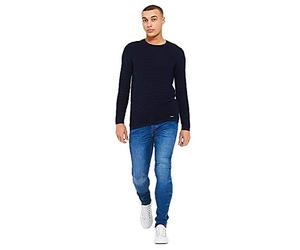 Threadbare Mens Crumpet Rib Jumper Navy - Blue - Medium
