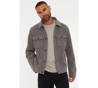 Threadbare Men's 'Crunch' Brushed Button Up Shacket in Taupe | Size: Medium Threadbare Taupe M
