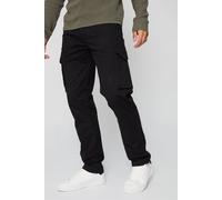 Threadbare Men's 'Drill' Cotton Cargo Trousers With Stretch in Black | Size: 36R Threadbare Black 36R