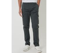 Threadbare Men's 'Drill' Cotton Cargo Trousers With Stretch in Dark Grey | Size: 36R Threadbare Dark Grey 36R